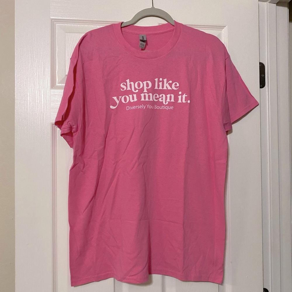 Women’s Pink funny graphic T-Shirt 100% Cotton Tee sz L